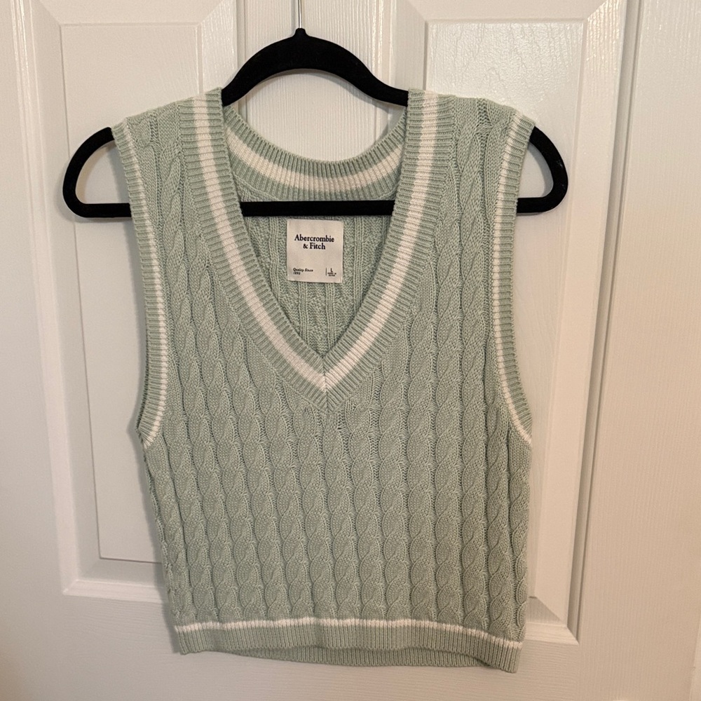 Abercrombie & Fitch Mint Cable Knit Vest